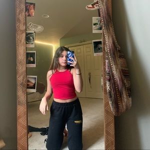 BUNDLE, red halter & striped tee shirt